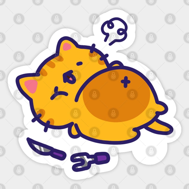 Stuffed Cat Sticker by GeraldineDraws